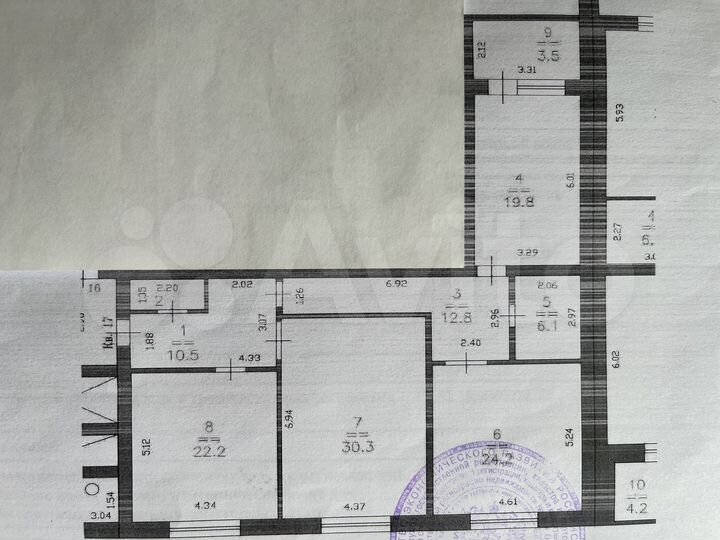 3-к. квартира, 128,2 м², 4/6 эт.
