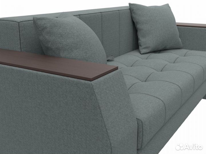 Диван прямой Атлант мини, рогожка, амур серый