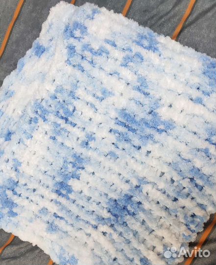 Плед одеяло детский вязаный плюшевый