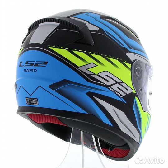 Мотошлем LS2 FF353 rapid gale blue-yellow