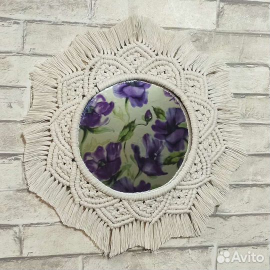 Зеркало в рамке макраме