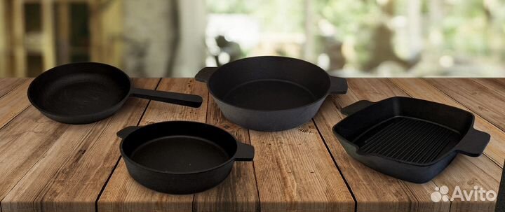 Комплект чугунных сковород