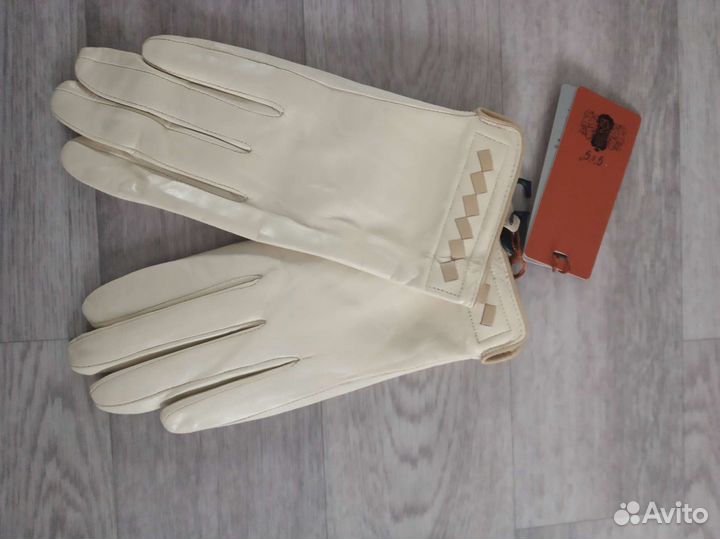 Перчатки кожаные укороченные