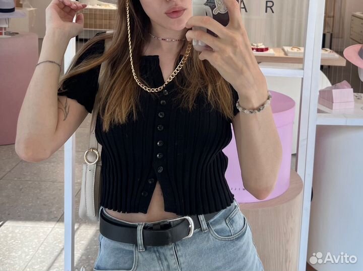 Футболка топ черная