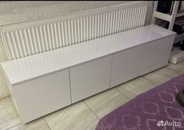 Тумба под тв белый глянец новая