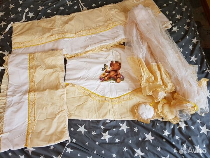 Бортики и балдахин для детской кроватки