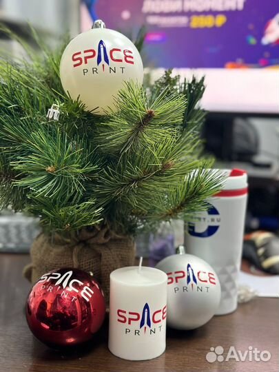 Полноцветная печать на ёлочных шарах и свечах