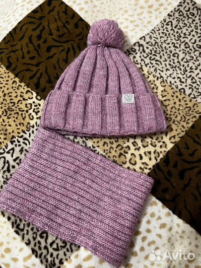 Шапка и снуд для девочки 6-8 лет(зима)