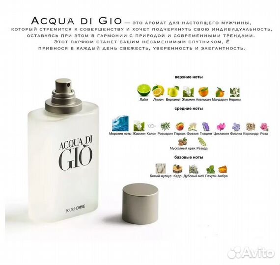 Туалетная вода Acqua di Gio Pour Homme для мужчин