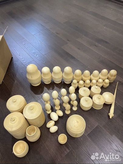 Заготовки матрешек, яиц, шкатулок