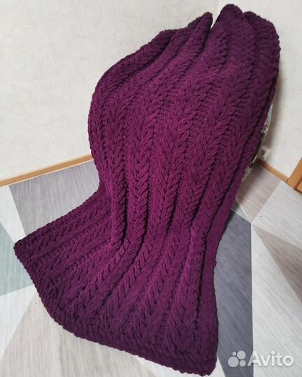 Вязаный плед покрывало для детей и взрослых