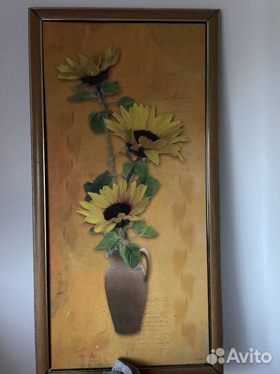 Подсолнухи панно с рамой