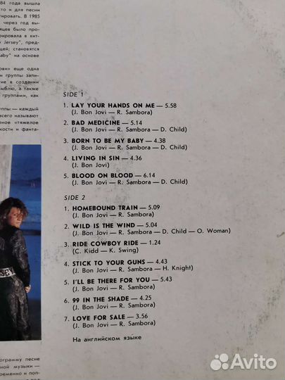 Виниловая пластинка Bon Jovi New Jersey (Ч)