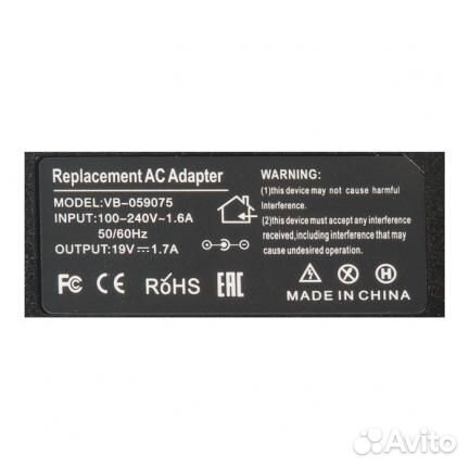 Блок питания для монитора LG 19V 1.7A, 6.5 x 4.4 м