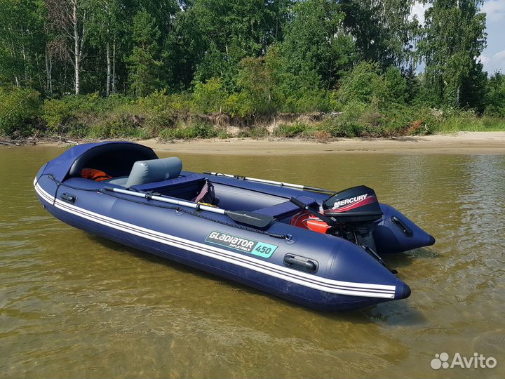 Лодка нднд gladiator E450, Mercury 15