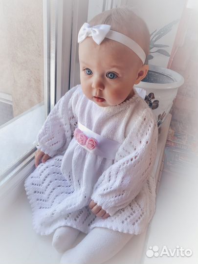 Вязаное платье детское 80