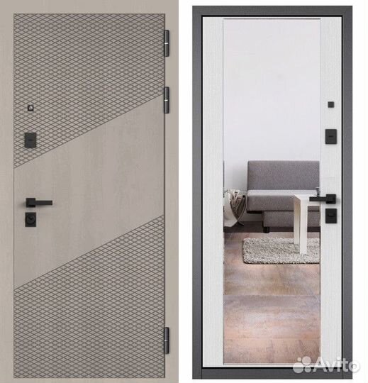 Дверь входная железная с зеркалом