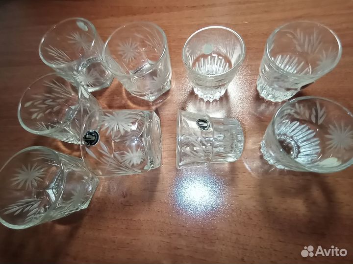 Рюмки, графин хрусталь, стекло