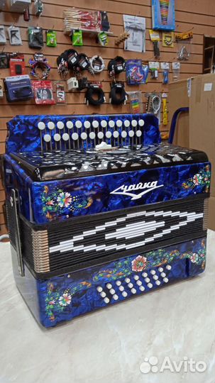 Шуйская Гармонь Чайка 314 S5 XL Синяя с Чехлом NEW