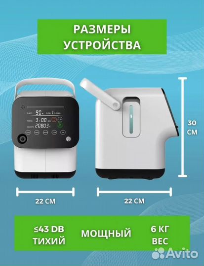 Кислородный концентратор+небулайзер 5л новый