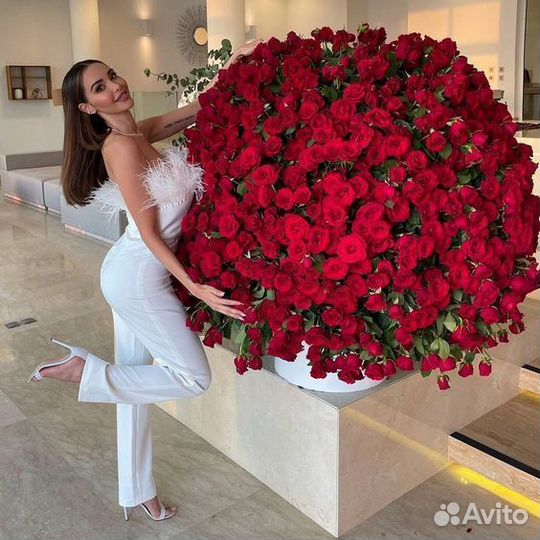 Цветы букеты 101 роза