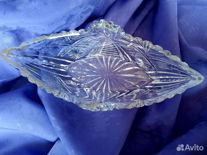Хрустальная ваза ладья СССР