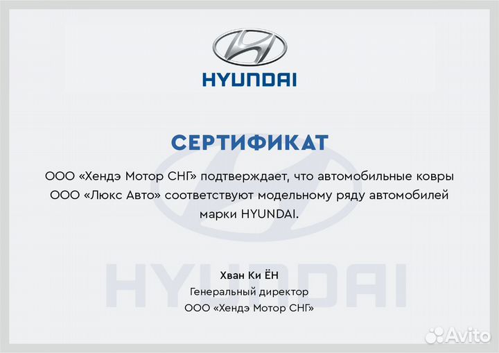 3D Коврики Hyundai Высокие Борта Экокожа