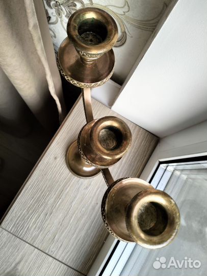 Подсвечник разборный бронза антиквариат