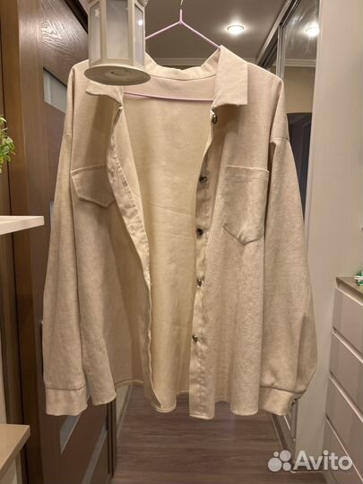 Рубашка женская оверсайз бежевая