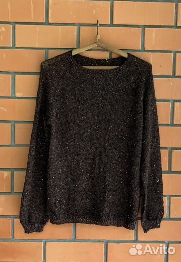 Джемпер вязаный с пайетками 46-50 новый