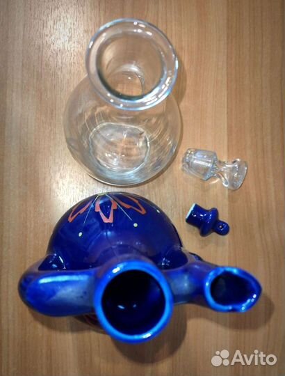 Графин стекло, кувшин фарфор. кобальт СССР