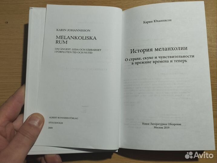 «История меланхолии» Юханнисон Карин