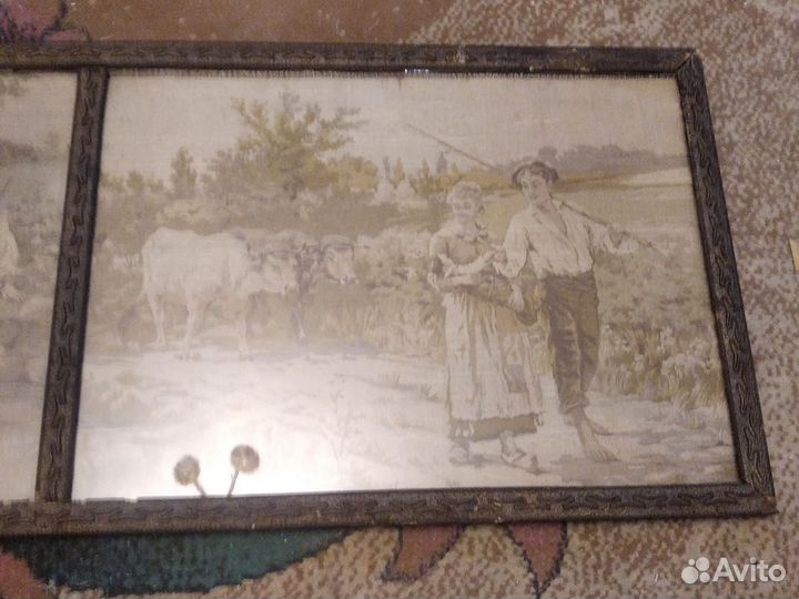 Картина из гобелена старинная