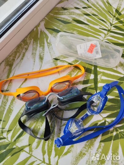 Шапочка для плавания резиновая и очки пакетом