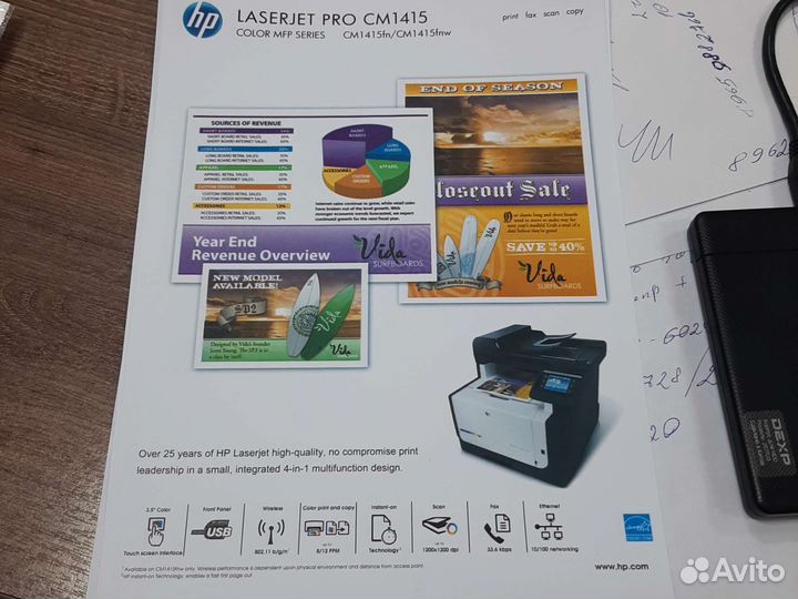 Мфу лазерное HP LaserJet Pro cm1415fn (гарантия)