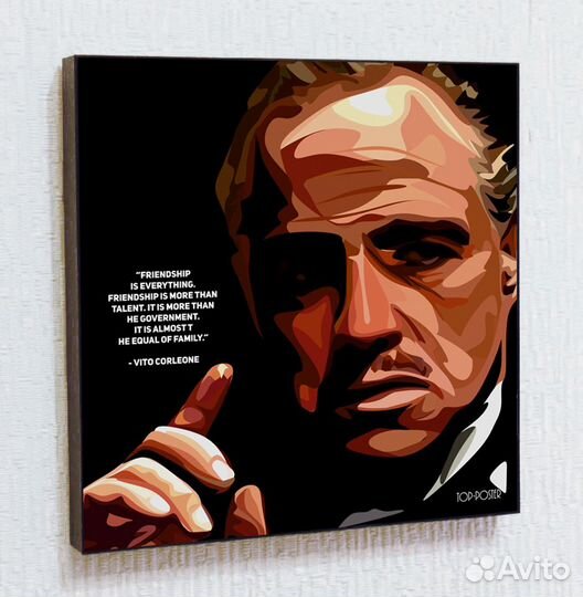 Картина Вито Корлеоне Крёстный отец поп-арт поcтер