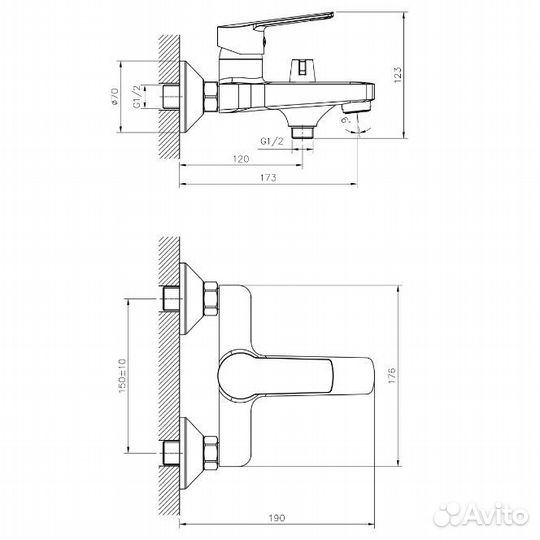 Смеситель для ванны Decoroom DR23036