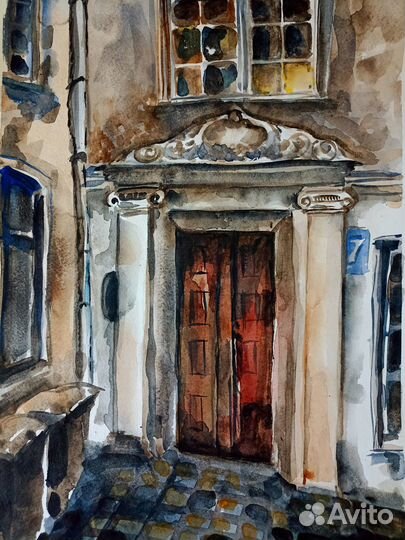 Картина акварель пейзаж