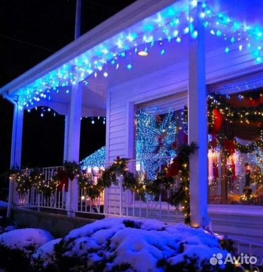 Гирлянда бахрома уличная на толстом проводе