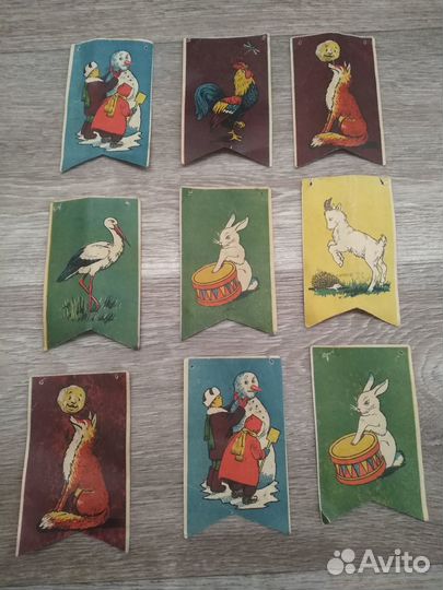 Флажки елочные 30-40-е гг хромолитография