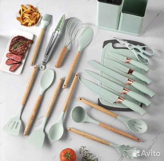 Набор кухонных предметов с ножами 18 предметов