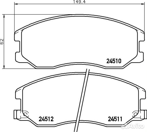 Колодки тормозные перед chevrolet, daewoo captiva