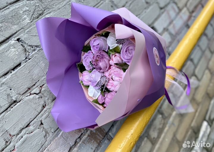 Сладкий букет из зефира Розы и Пионы