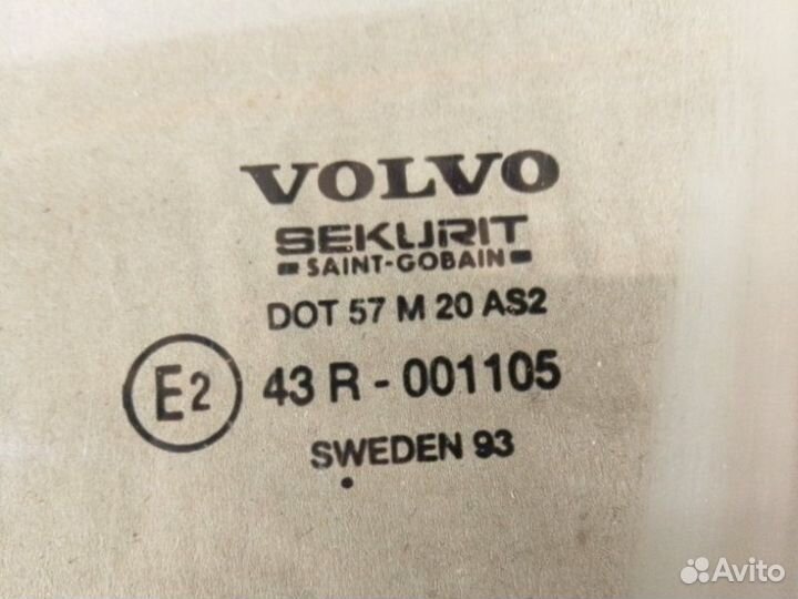 Стекло двери переднее левое Volvo 960 1990-1998