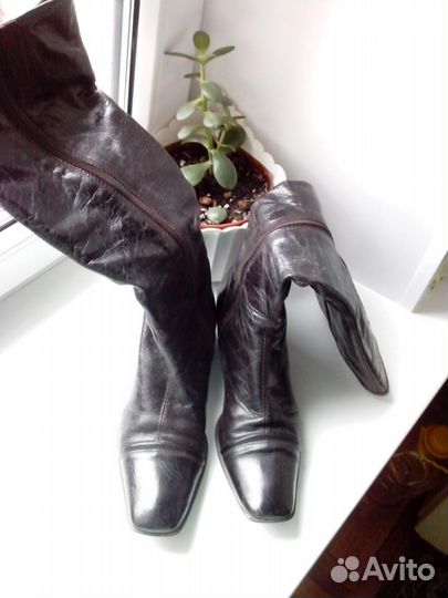 Натуральные кожаные итальянские сапоги, 39 размер