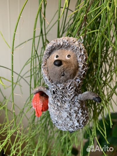 Ватная елочная игрушка ежик