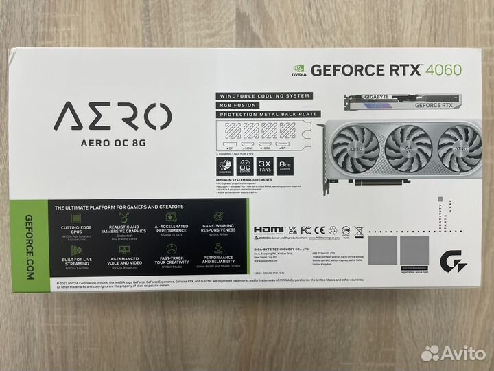 Видеокарта Gigabyte RTX 4060 Aero OC, Новая