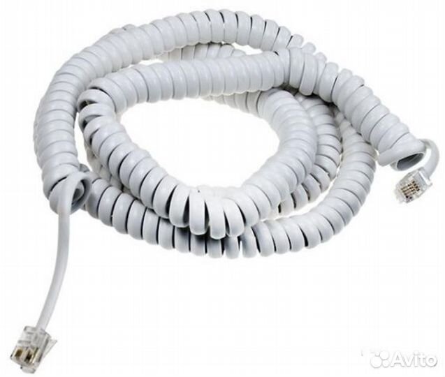 Шнур телефонный витой (4р4с) 2,5 метра / белый
