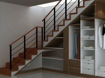 Шкаф - гардероб под лестницу N6
