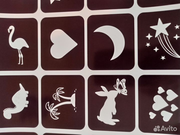 Трафареты для блеск тату, хной, ногтей, аэрографии